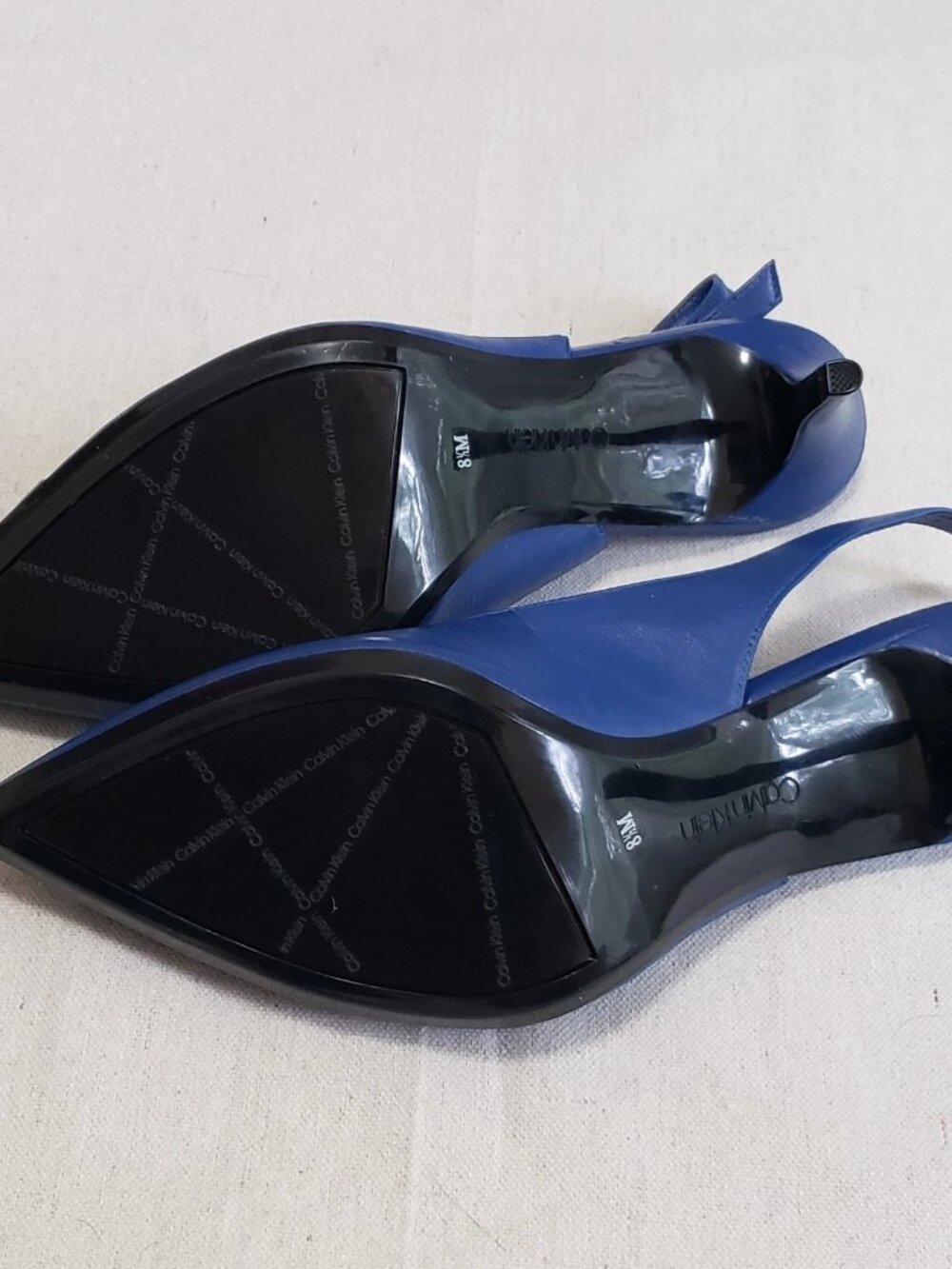 Calvin Klein Shoes Womens Size 8.5 Blue Gwenith Slingback Pointed Toe Heels - Picture 9 of 9